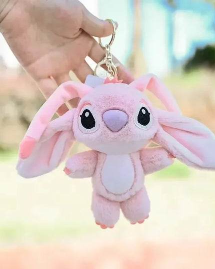 Cartoon Stitch Plush Keychain Soft Toy Cute Stuffed Animal Pendant Gift for Girls  Angel Doll Bag Charm Kids Birthday Present