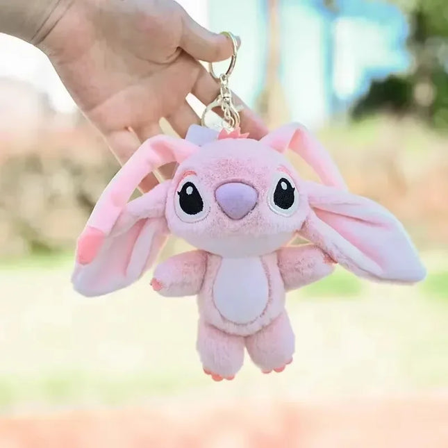 Cartoon Stitch Plush Keychain Soft Toy Cute Stuffed Animal Pendant Gift for Girls  Angel Doll Bag Charm Kids Birthday Present