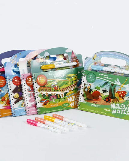 Magic Water Drawing Book - Reusable Montessori Toddler Toy, Mess-Free Painting for Early Education