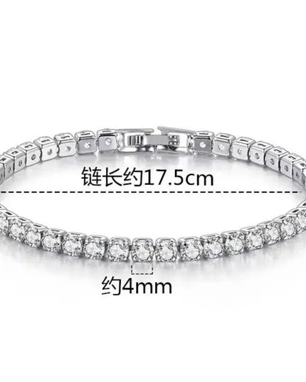Real 3MM D VVS Moissanite Tennis Bracelet Passes Diamond Sparkling Test Solid S925 Jewelry Wedding Women Gift