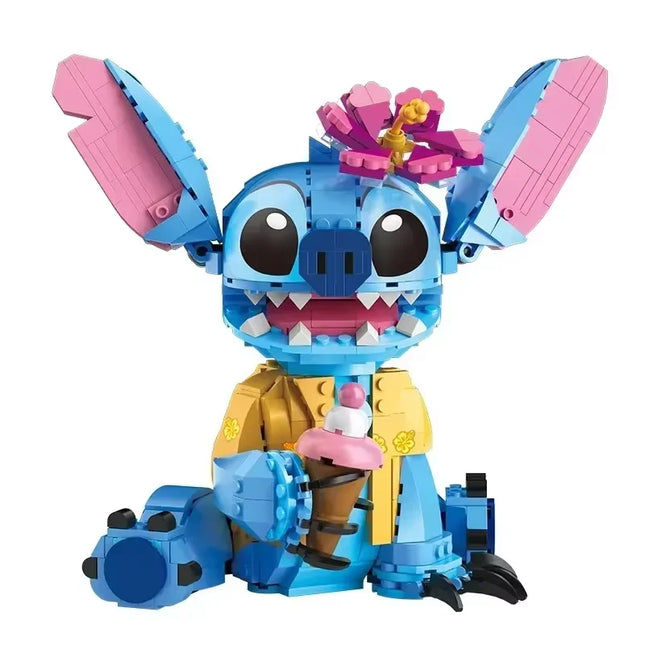 New Stitch Angel CP Building Blocks 2025 - Large Piece Cartoon Toys with Moving Ears Kids Assembly Gift for Boys Girls Birthday