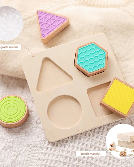 Montessori Wood Toys 0-12Months Baby Colorful Geometry Grasping Board Toys Newborn Sensory Touch Shape Recognition Game Toy Gift