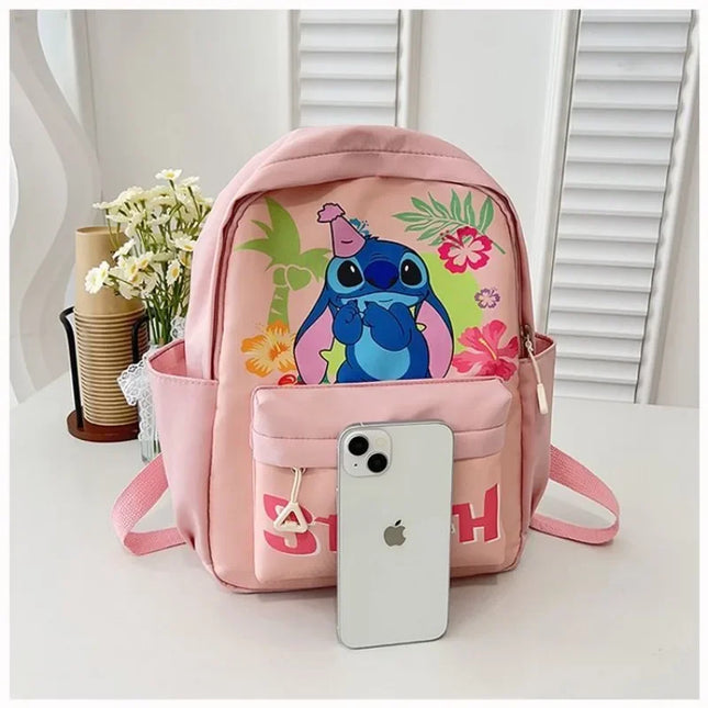 2025New Disney Lilo and Stitch Backpack Kawaii Cartoon Anime Printed Accessories Storage Bag Children's Casual Shoulder Bag Gift