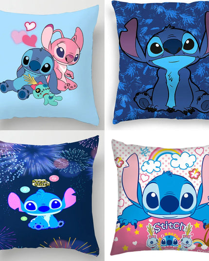 Anime Figure Disney Stitch Double Sided Print Pillowcase Kawaii Stitch Pillow Pillowcase Children Room Interior Decoration Gifts