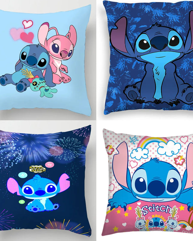 Anime Figure Disney Stitch Double Sided Print Pillowcase Kawaii Stitch Pillow Pillowcase Children Room Interior Decoration Gifts