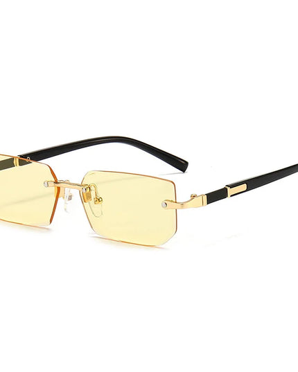 Rimless Sunglasses Rectangle Fashion Popular Women Men Shades Small Square Sun Glasses For Female Male Summer Traveling Oculos