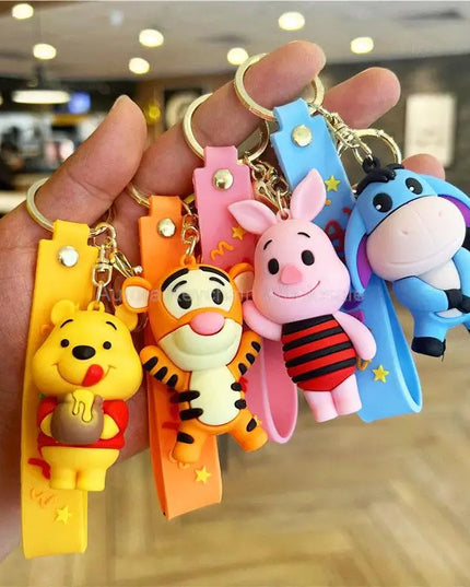 New Anime Disney Keychain Cartoon Mickey Mouse Minnie Lilo & Stitch Cute Doll Keyring Ornament Key Chain Pendant Kids Toys Gifts