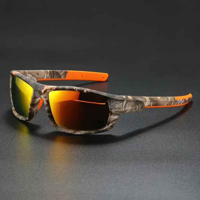 New Sunglasses for Men Sport Polarized Square Frame Camouflage Sun Glasses Driving Fishing Cycling Skiing Sun Eyewear UV400