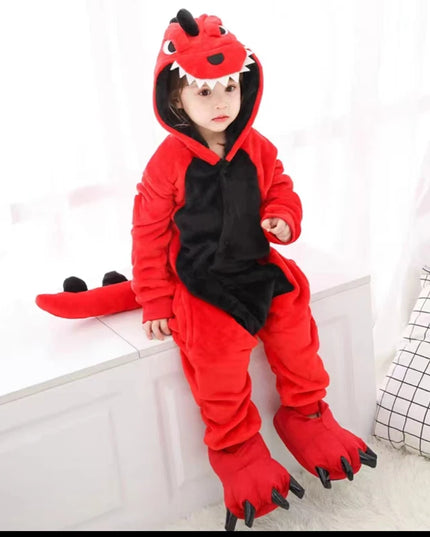 Dinosaur  Anime Cosplay Costumes Boys Girls Jumpsuit Adults Hooded Pajamas Kids Kigurumi Unicorn Cartoon Onesies For Christmas