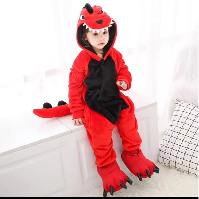 Dinosaur  Anime Cosplay Costumes Boys Girls Jumpsuit Adults Hooded Pajamas Kids Kigurumi Unicorn Cartoon Onesies For Christmas