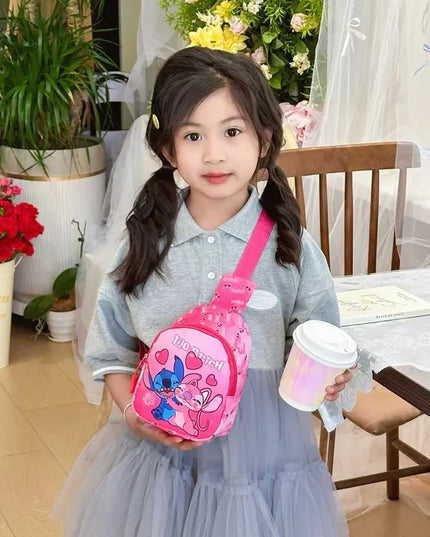 New Stitch Cartoon Children's Bags Fashion Casual Messenger Bag New Tide Take Coin Purse Boy Chest Bag Holiday Gift  Wholesale