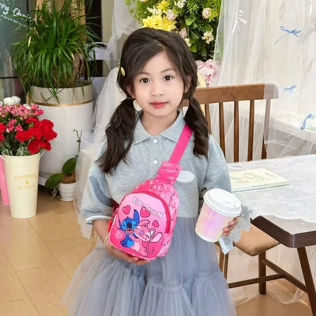 New Stitch Cartoon Children's Bags Fashion Casual Messenger Bag New Tide Take Coin Purse Boy Chest Bag Holiday Gift  Wholesale