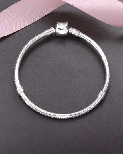 Handmade Original Fine Jewelry 925 Silver Charm Bracelet Soft Smooth Snake Bone Bracelets for Women