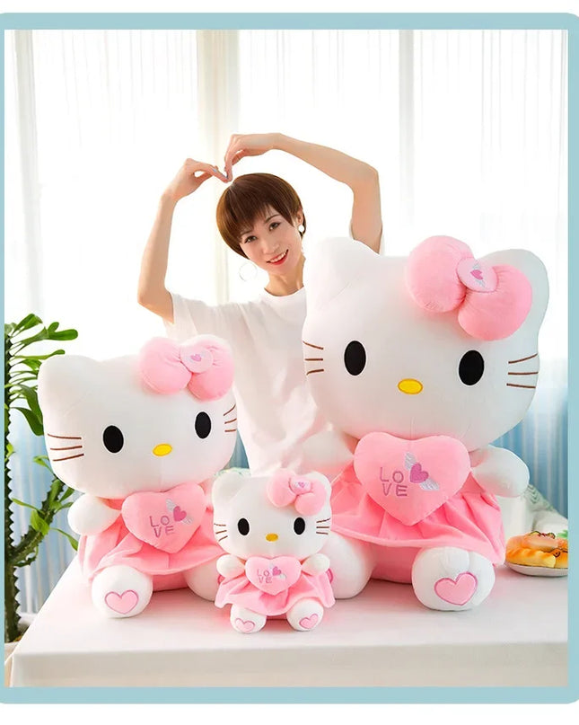 Hello Kitty Plush Stuffed Toys 25-55cm Cute Anime Cartoon Soft Pillow Doll For Children Birthday Xmas Gifts