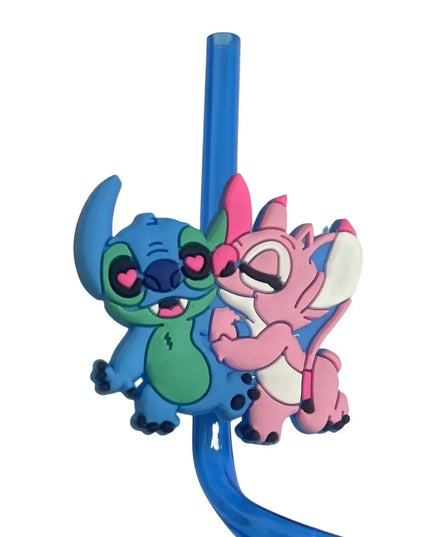 Cartoon Stitch Series Curved Straw Ice Cream Straw Soft Rubber Environmentally Friend Material Food Grade Artistic Design Straw