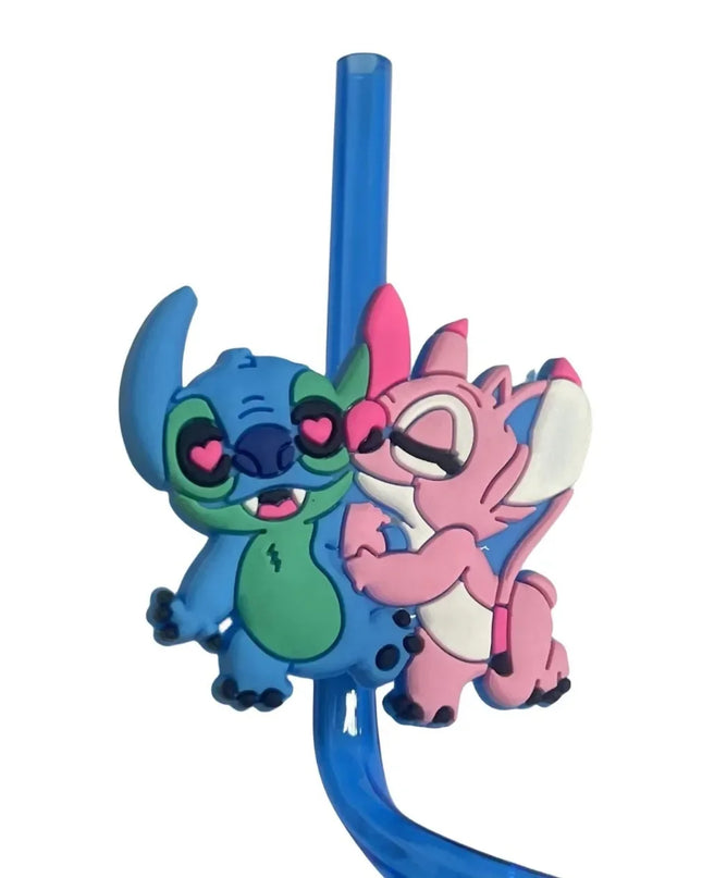 Cartoon Stitch Series Curved Straw Ice Cream Straw Soft Rubber Environmentally Friend Material Food Grade Artistic Design Straw