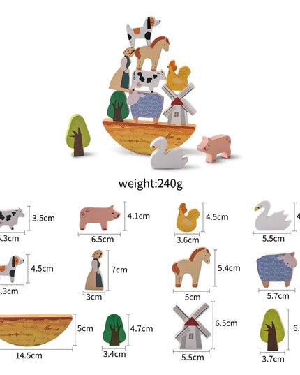 Montessori Game 1Set Of Farm Simulated Wooden Children's Toys Educational Toy Baby Room Decoration Desktop Furnishings Baby Gift