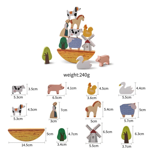 Montessori Game 1Set Of Farm Simulated Wooden Children's Toys Educational Toy Baby Room Decoration Desktop Furnishings Baby Gift