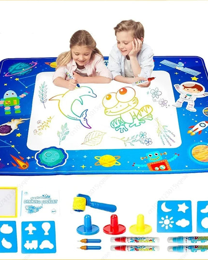 Magic Water Drawing Mat Reusable Doodle Painting Board with Pens Montessori Educational Toys for Kids Halloween Christmas Gift