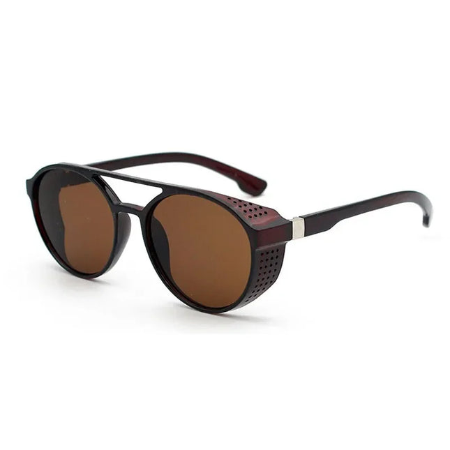 Classic Gothic Steampunk Style Sunglasses Men Women Brand Designer Retro Round Colorful Lens Vintage Sun Glasses UV400