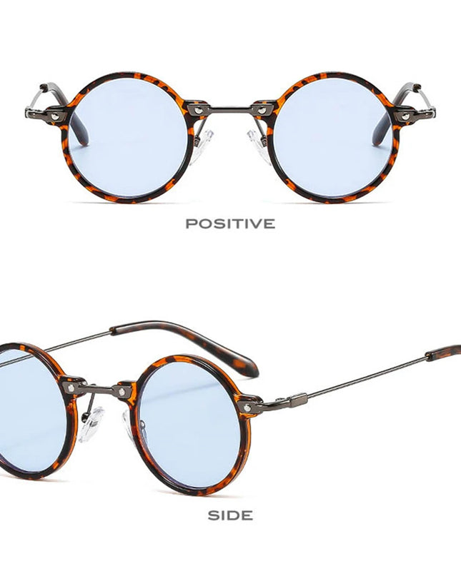 2022 Small Round Sunglasses Men Women Retro Punk Ocean Color Sun Glasses Gradient Clear Lens Eyewear Vintage Driving Glasses