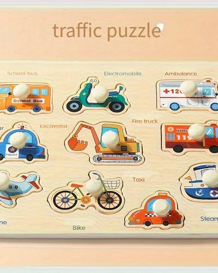 Montessori early education geometry beginner puzzle board, hand-held fixed board puzzle development, puzzle block shape matching