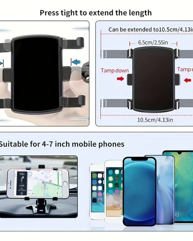 Support de téléphone universel pour tableau de bord de voiture 360 °   Support de voiture pour Smartphone rotatif, pour iPhone,