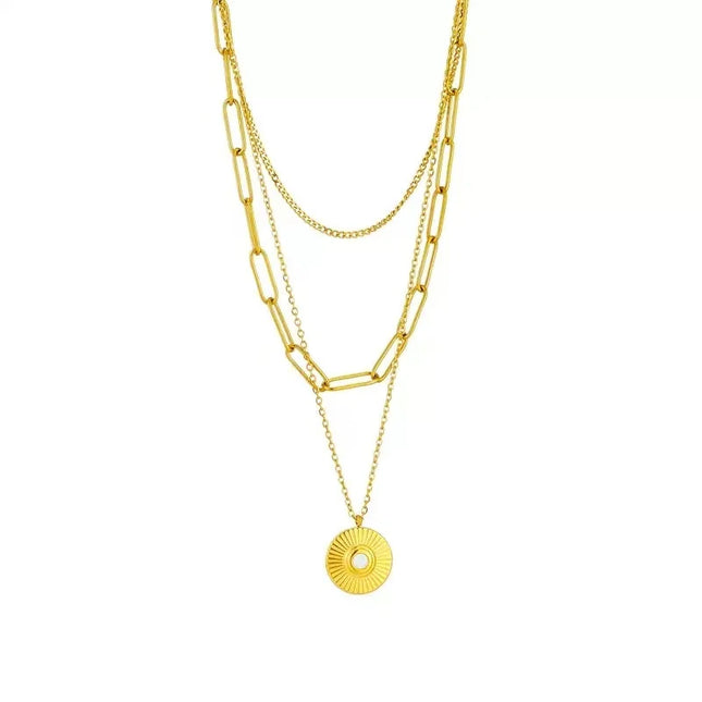 Stainless Steel Envelope Pendant Necklace Metal Waterproof Jewelry For Women