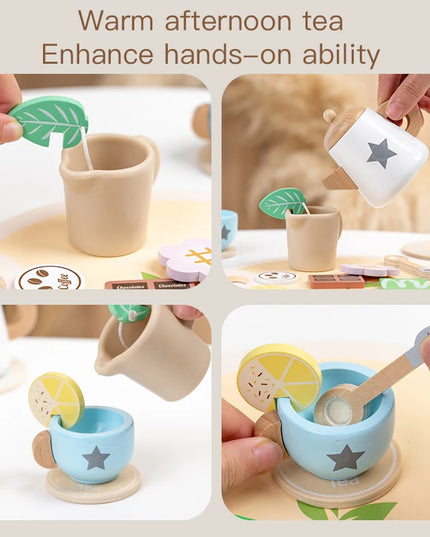 Children's simulation wooden toys, tea set sets, pretend games, baby educational toys, birthday and holiday gifts