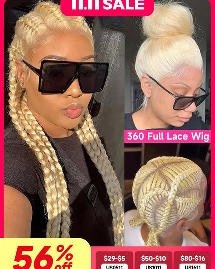 613 Blonde 360 Full Lace Wig Human Hair Pre Plucked Hd 13x4 13x6 Lace Front Wig Blonde Brazilian Straight Frontal Wigs For Women