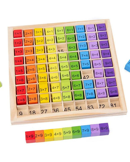 Montessori Educational Wooden Math Toys For Kids Children Baby Toys 99 Multiplication Table Math Arithmetic Teaching Aids