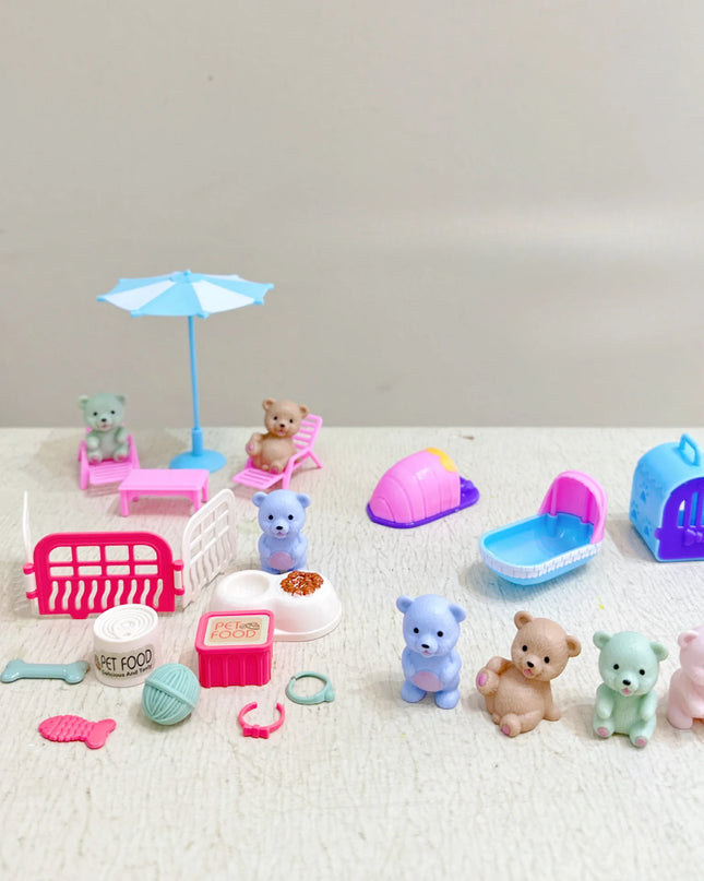 Children's Play House Toys Pet Toys Teddy Bears Pet Bathrooms Family Toys Little Girls Scene Toys Children's Gifts