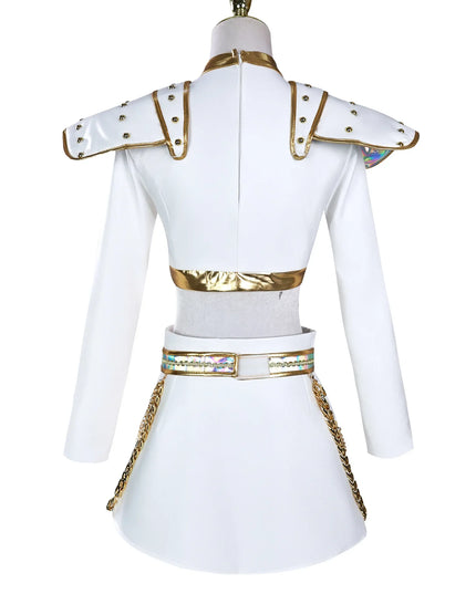 Anime Zoey Rumi Mira Cosplay Costume White PU Leather Uniform Role Play for Party Halloween Carnival Outfits