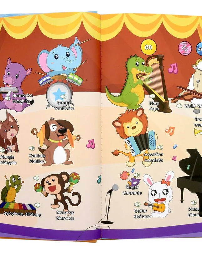 Montessori Spanish English Language Learning Machine Electronic Reading Books Toddler Baby Educational Toys Multifunction Ebook