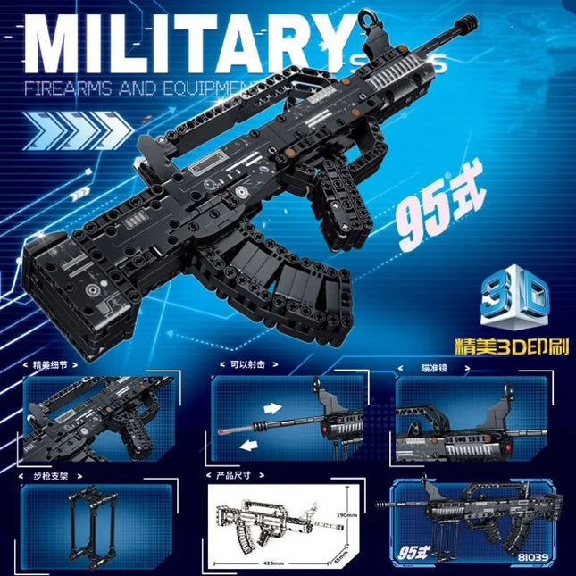 AK47 Assault Rifle Building Blocks Set SWAT City WW2 Military Weapon 98K Rifle Model DIY Assembly Toy Kids Holiday Gift