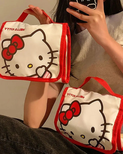Cute Portable Travel Wash Up Storage Bag Girls Gifts Hello Kitty Kuromi Stitch KT Cat Cartoon Cosmetic Bag For Girl Kawaii Gifts