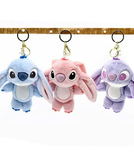 Cartoon Stitch Plush Keychain Soft Toy Cute Stuffed Animal Pendant Gift for Girls  Angel Doll Bag Charm Kids Birthday Present