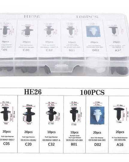 Auto Fastener Clip Mixed Car Body Push Retainer Pin Rivet Bumper Door Trim Panel Fastener Kit Car Clips Box or Bag packaging