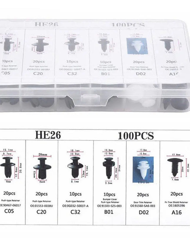 Auto Fastener Clip Mixed Car Body Push Retainer Pin Rivet Bumper Door Trim Panel Fastener Kit Car Clips Box or Bag packaging