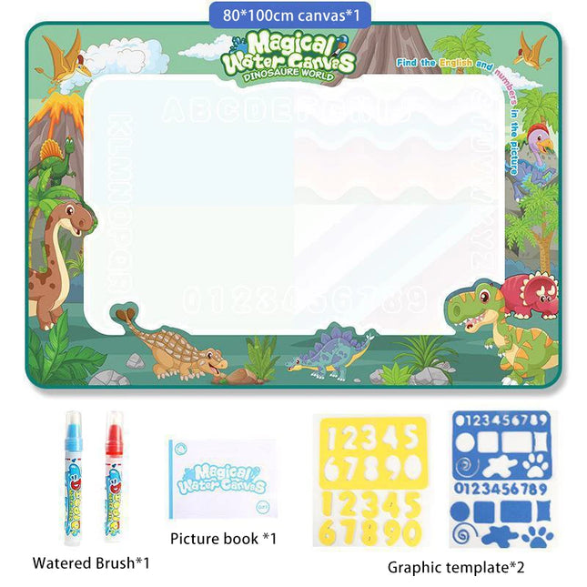 80x80CM Magic Water Drawing Mat Coloring Doodle Mat Montessori Painting Board Painting Pad Magic Pens Kids Educational Toy Gifts