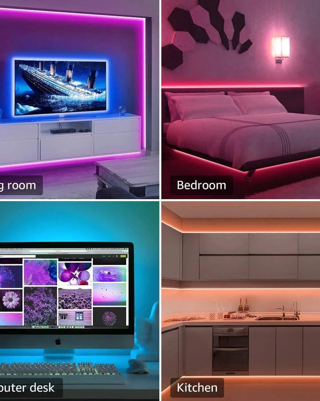 Led Strip Lights with 44 Key Remote Control 1m 5m 10m 20m RGB Tape Led Wall Room for Home Bedroom Party Decor TV Backlight