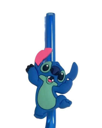 Cartoon Stitch Series Curved Straw Ice Cream Straw Soft Rubber Environmentally Friend Material Food Grade Artistic Design Straw