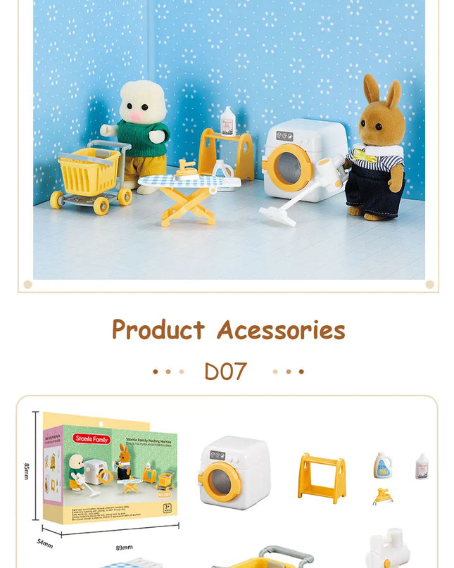 Toys Doll 1:12 Forest Family Montessori Kitchen Compatible Miniature Dollhouse Kitchen Accessories Furniture Pretend Play Gifts