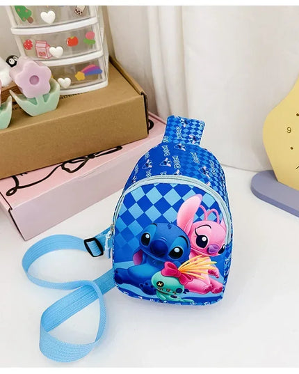 New Stitch Cartoon Children's Bags Fashion Casual Messenger Bag New Tide Take Coin Purse Boy Chest Bag Holiday Gift  Wholesale
