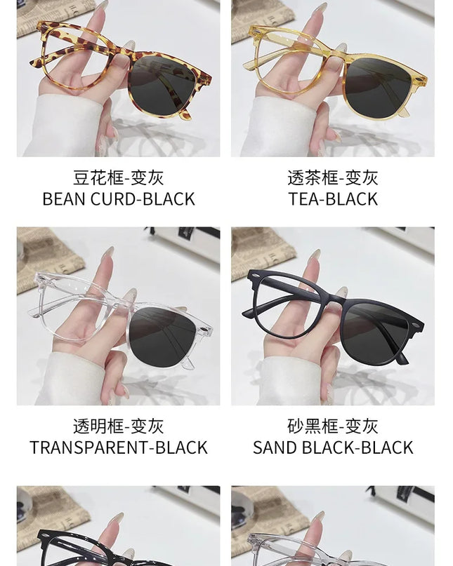 2025 Brand New Sunglasses for Men Women Photochromic Lenses Korean Style Trendy Eyewear Summer Outdoor Beach Sun Glasses