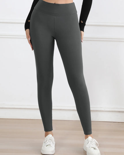 Autumn Winter Warm Fleece Women Leggings Velvet Thicken High Waist Tights Elastic Slim Solid Color Leggings Prevent Cold Tights