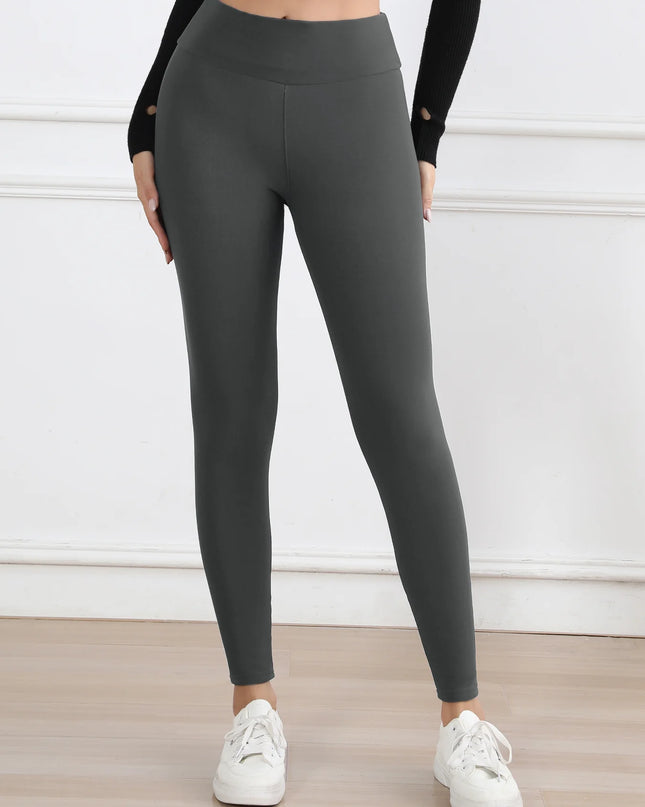 Autumn Winter Warm Fleece Women Leggings Velvet Thicken High Waist Tights Elastic Slim Solid Color Leggings Prevent Cold Tights