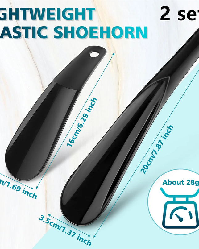 6.29‘’  7.87‘’ Lightweight Plastic Shoehorn with Travel Shoe Horn Helper for Men Women-Kids Aid Accessories