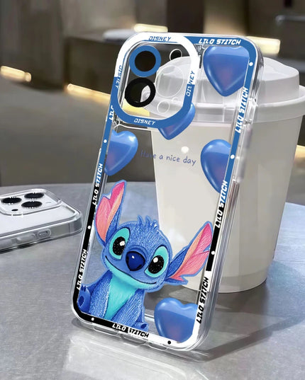 Stitch Artistic Transparent Phone Case For IPhone 17 Air 16 14 12 11 Pro Max 15 Plus 13 Mini 16E Fashion TPU Silicone Soft Cover