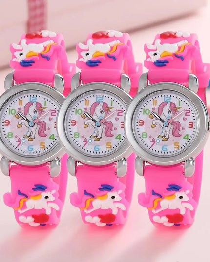 New Fashion Colorful Cartoon Unicorn Student and Children's Watch Quartz Watch Electronic Watch
